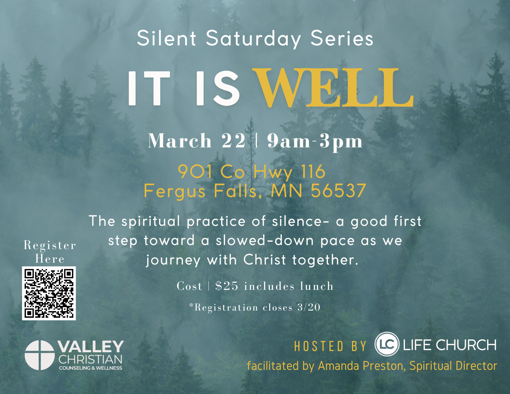 Silent Saturday Series • It is Well • March 22nd, 2025 • 9 am - 3 pm